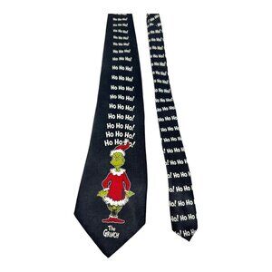 Dr. Seuss Vintage Grinch Ho Ho Ho! Men's Christmas/Holiday Tie